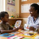 Child undergoing speech therapy at Gertrude's